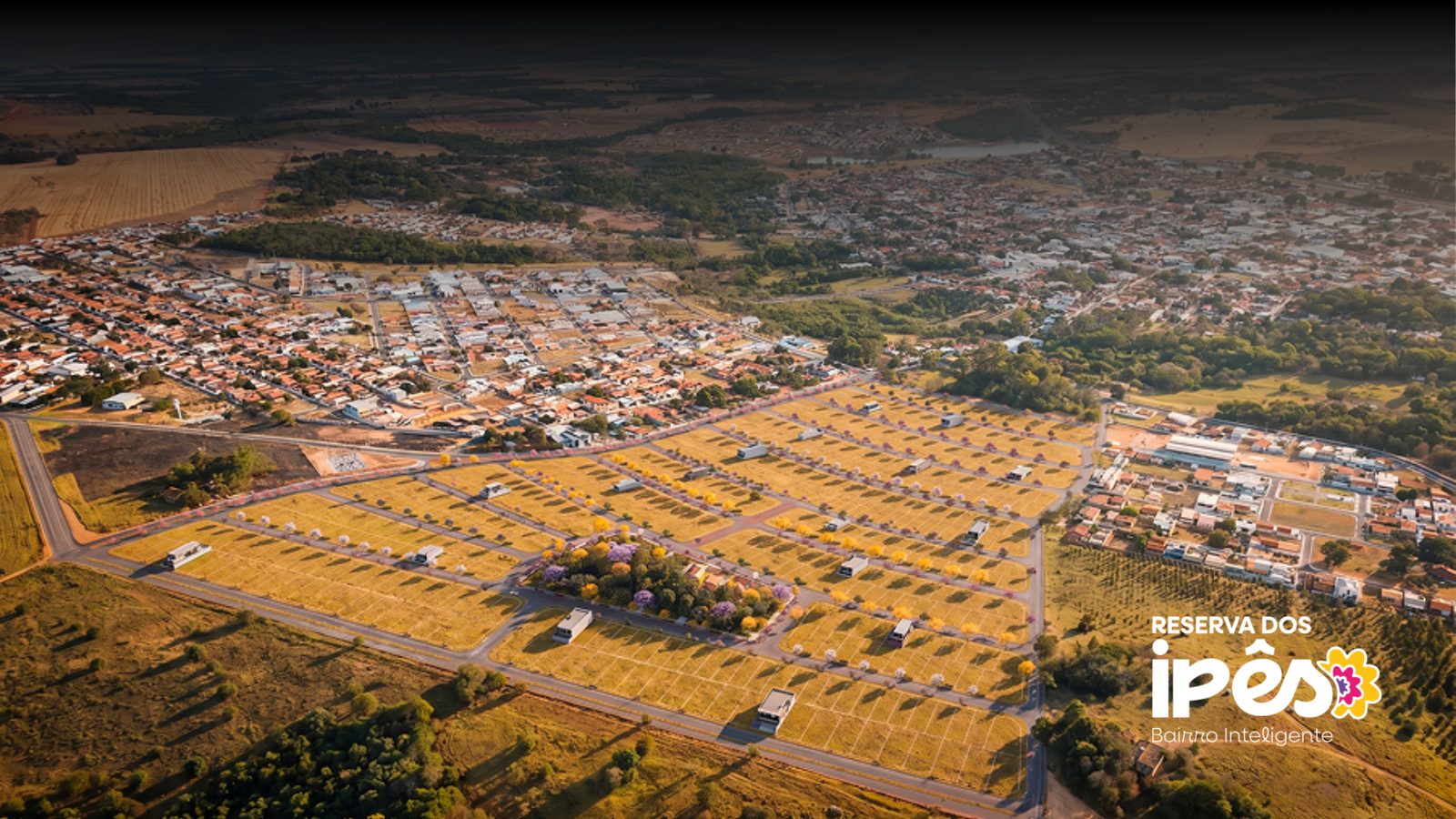 Vista aérea de um loteamento